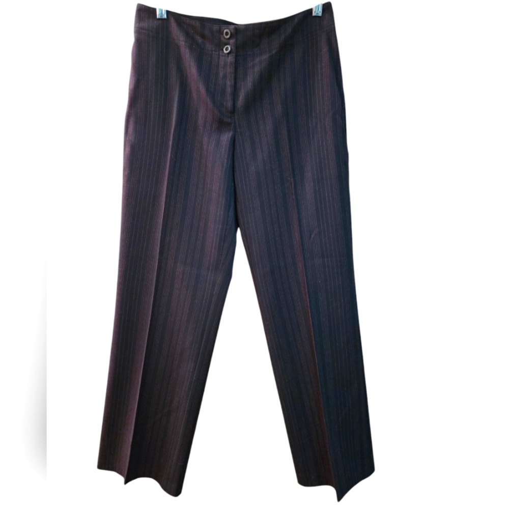 Sigrid Olsen black pinstripe pants 2P